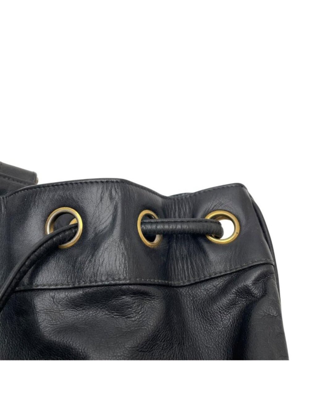 Chanel Lambskin CC Logo Drawstring Shoulder Bag Black - Picture 8 of 10